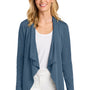 Port Authority Womens Breakwater Open Front Long Sleeve Cardigan Sweater w/ Pockets - Dusk Blue