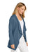 Port Authority LK820 Womens Breakwater Open Front Long Sleeve Cardigan Sweater w/ Pockets Dusk Blue Model Side
