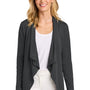 Port Authority Womens Breakwater Open Front Long Sleeve Cardigan Sweater w/ Pockets - Steel Grey