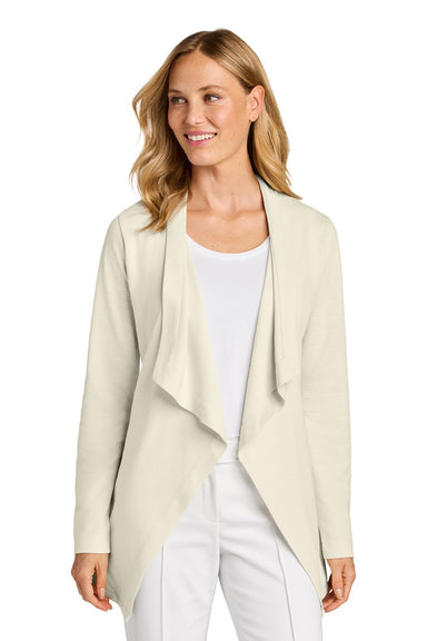 Port Authority LK820 Womens Breakwater Open Front Long Sleeve Cardigan Sweater w/ Pockets Parchment Model Front