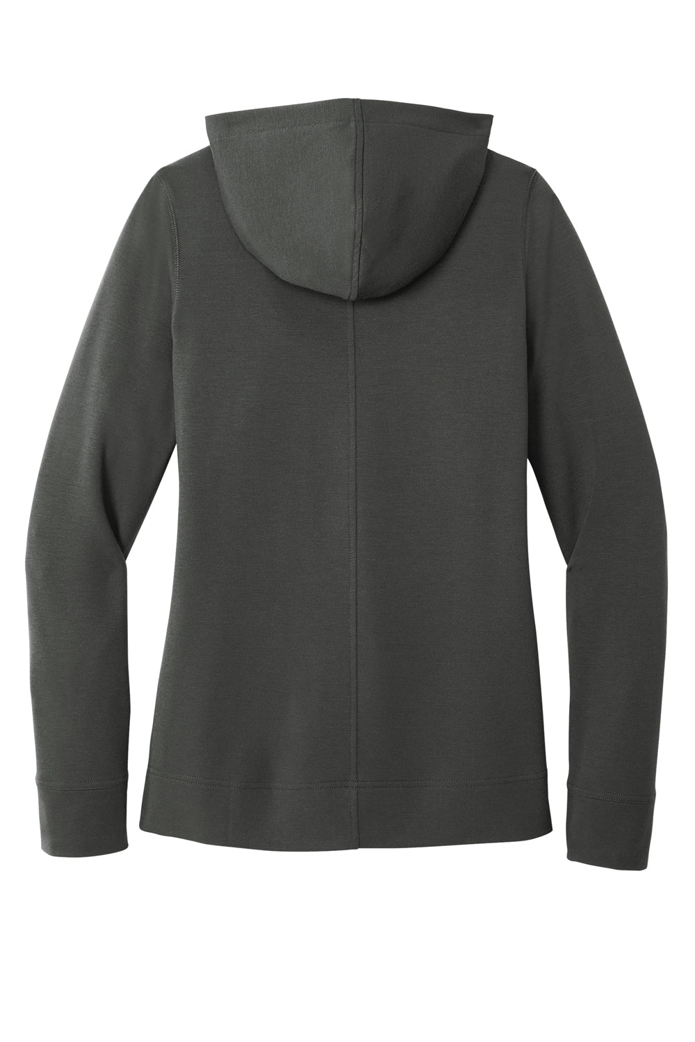 Port Authority LK826 Womens Microterry Snag Resistant Hooded Sweatshirt Hoodie Charcoal Grey Flat Back