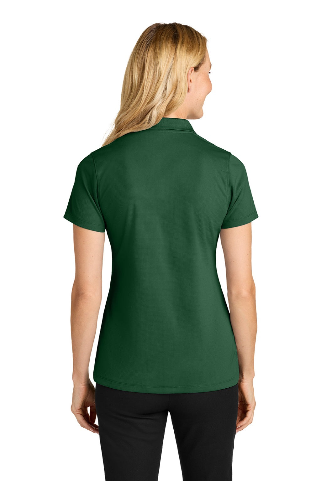 Port Authority LK845 Womens Dry Zone Moisture Wicking Short Sleeve Polo Shirt Hunter Green Model Back