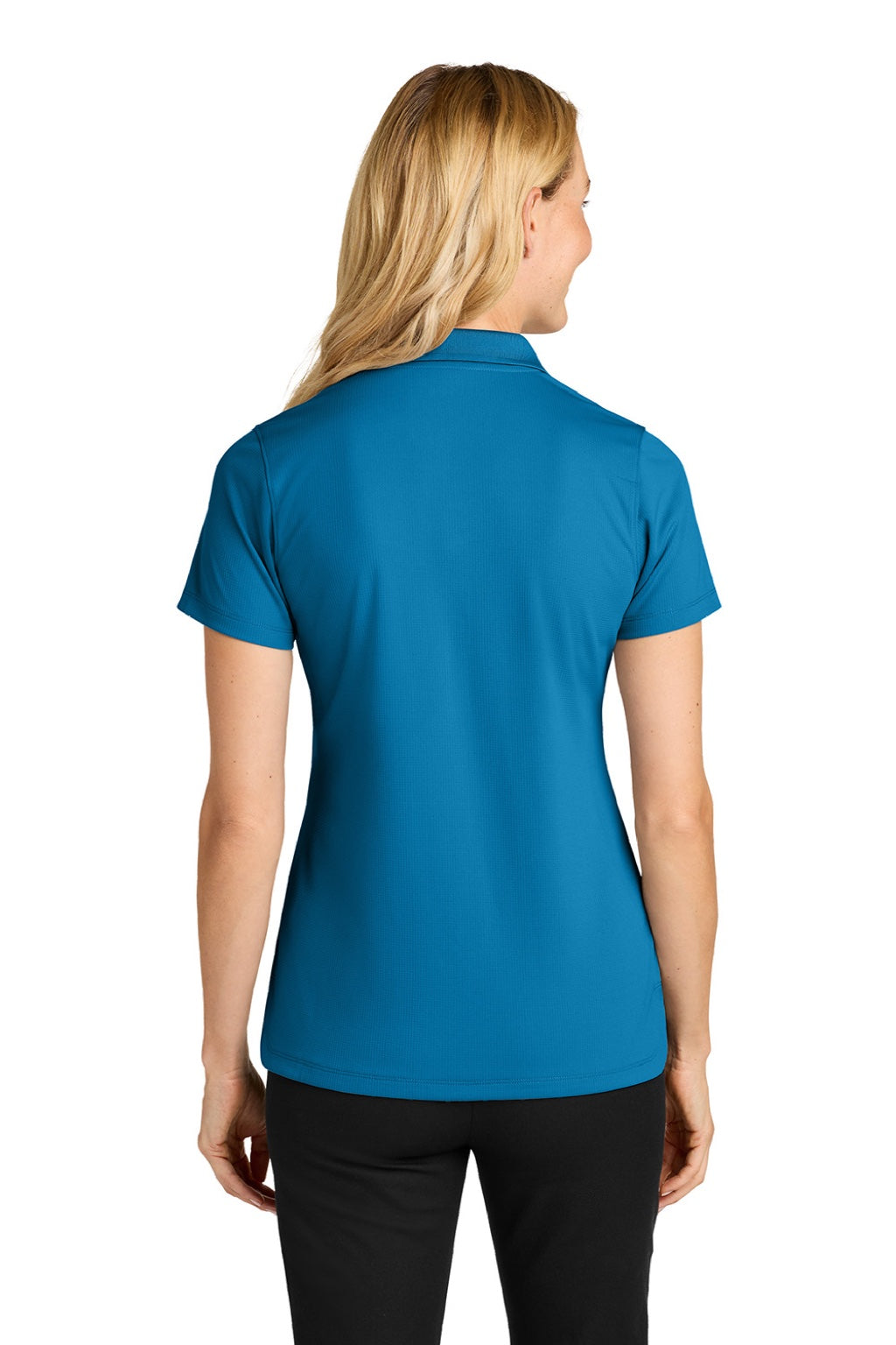 Port Authority LK845 Womens Dry Zone Moisture Wicking Short Sleeve Polo Shirt Imperial Blue Model Back