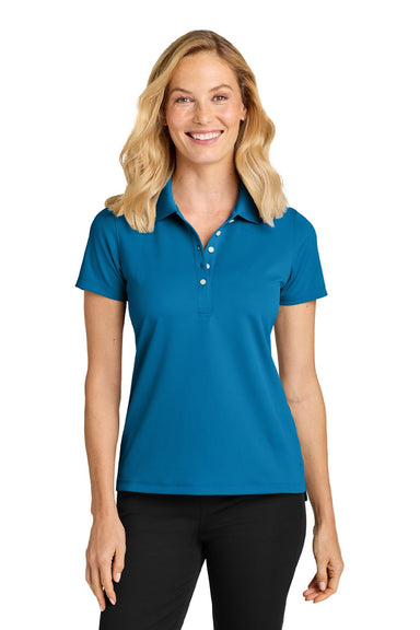 Port Authority LK845 Womens Dry Zone Moisture Wicking Short Sleeve Polo Shirt Imperial Blue Model Front