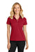 Port Authority LK845 Womens Dry Zone Moisture Wicking Short Sleeve Polo Shirt Rich Red Model Front