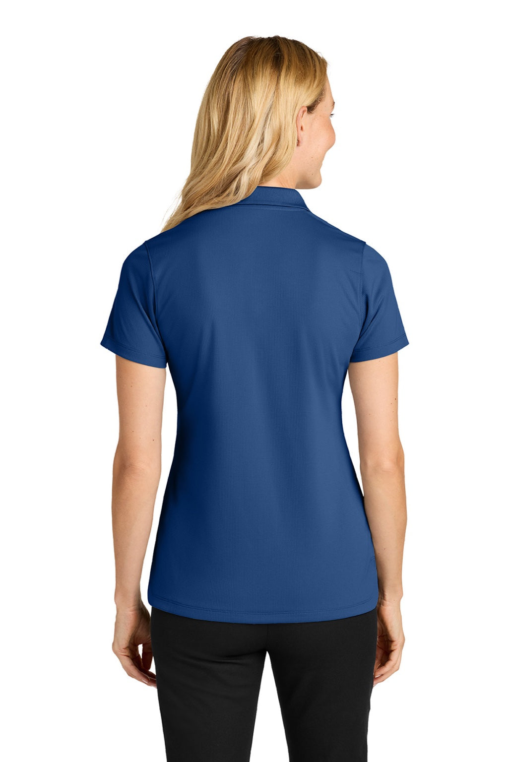 Port Authority LK845 Womens Dry Zone Moisture Wicking Short Sleeve Polo Shirt Royal Blue Model Back