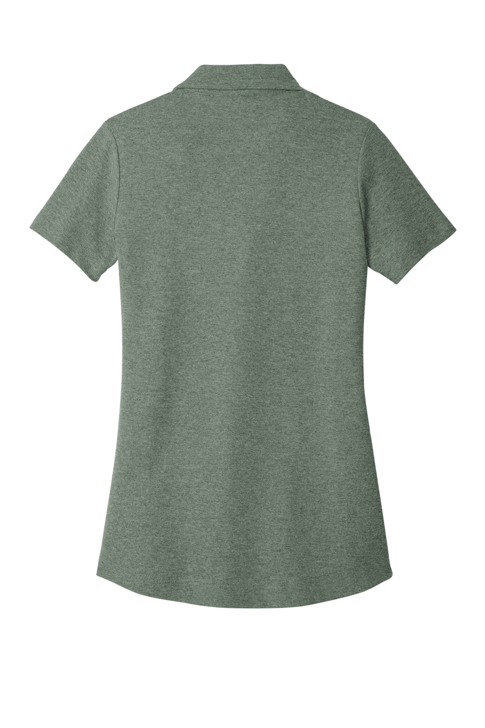 Port Authority LK867 Womens C-FREE Pique Short Sleeve Polo Shirt Heather Dark Green Flat Back
