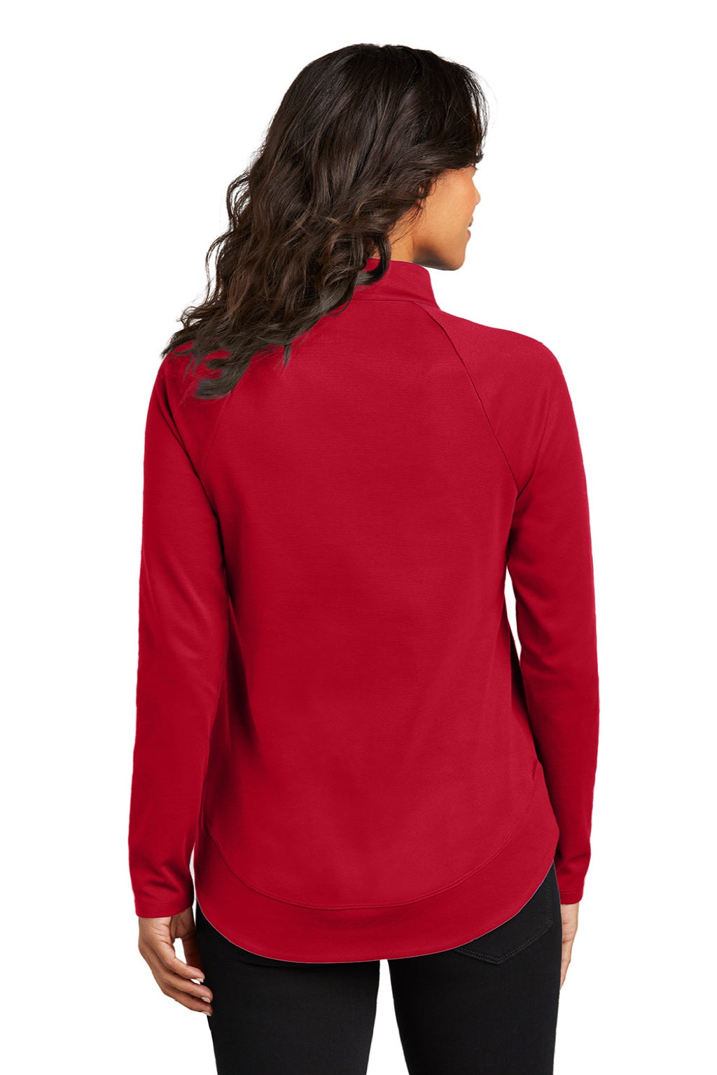 Port Authority LK870 Womens C-FREE Cypress Snag Resistant 1/4 Zip Sweatshirt Rich Red Model Back