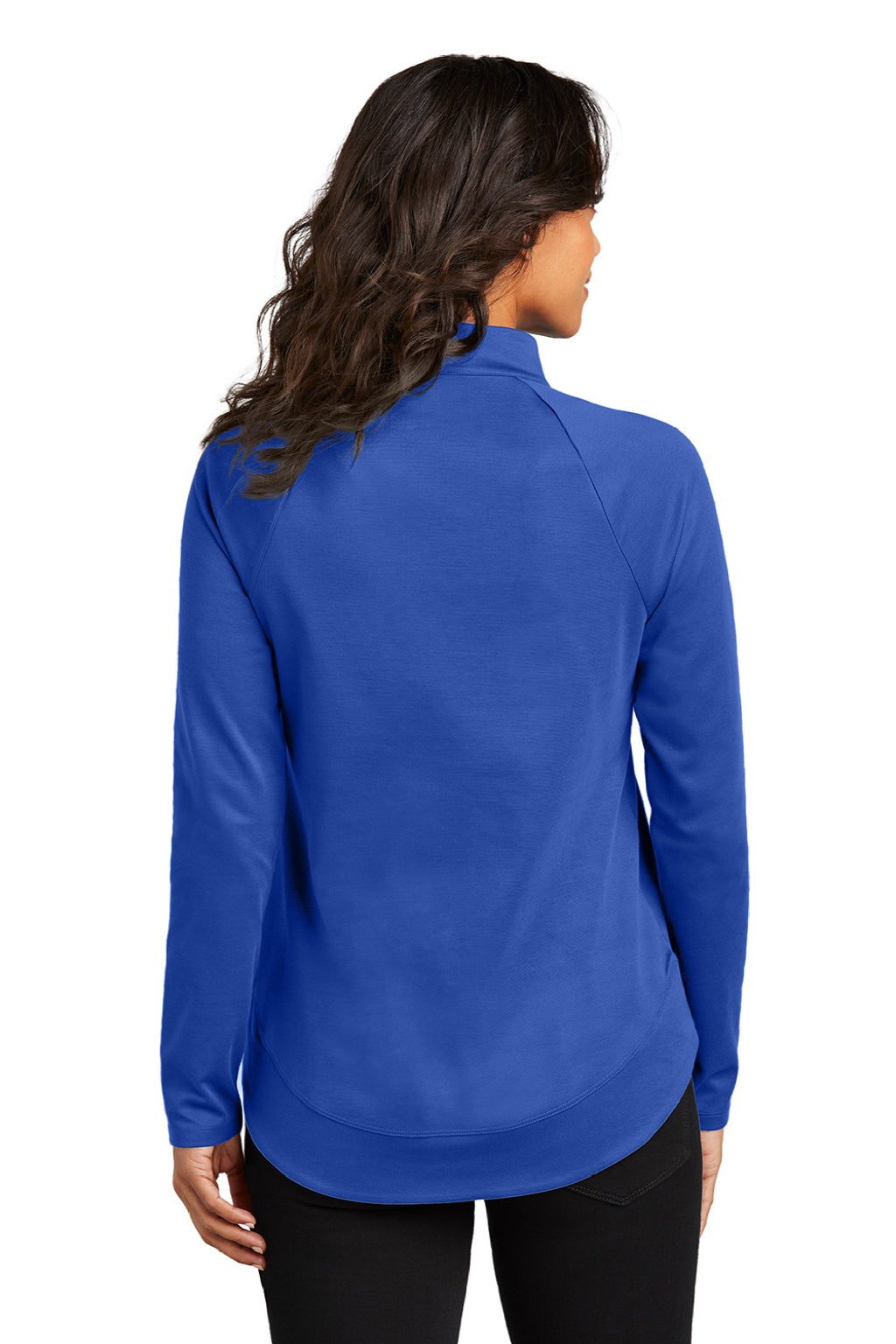 Port Authority LK870 Womens C-FREE Cypress Snag Resistant 1/4 Zip Sweatshirt True Royal Blue Model Back