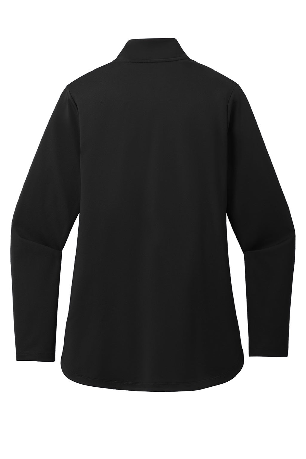 Port Authority LK880 Womens C-FREE Double Knit Moisture Wicking 1/4 Zip Sweatshirt Deep Black Flat Back