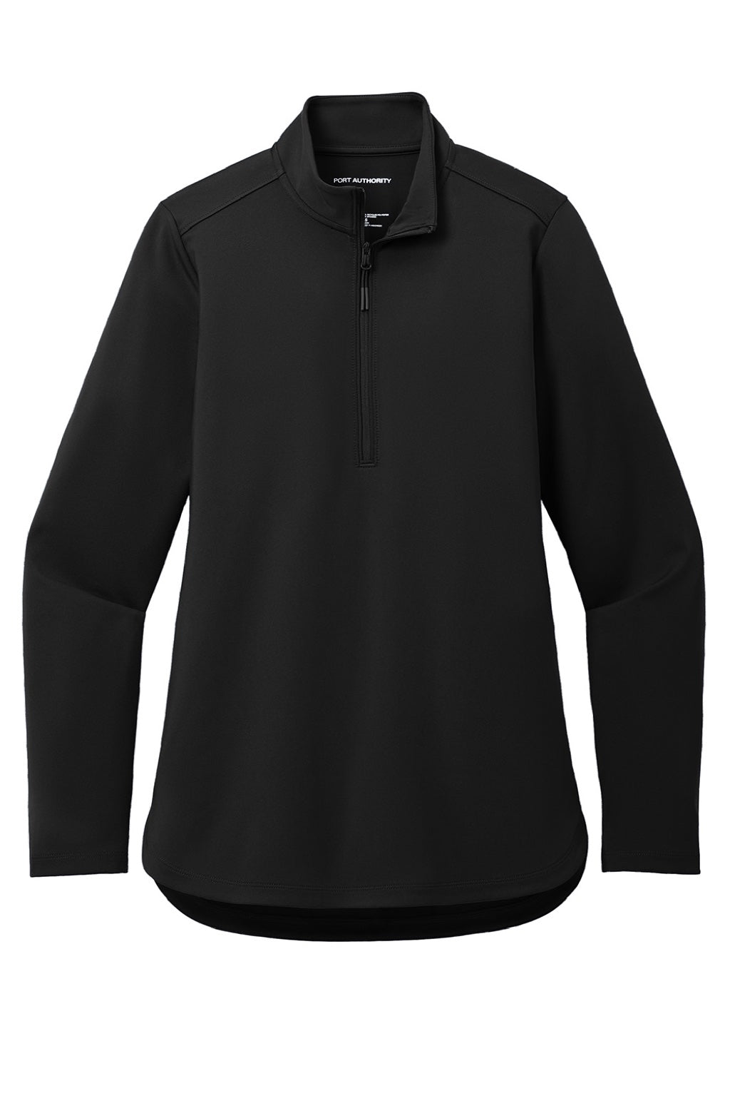 Port Authority LK880 Womens C-FREE Double Knit Moisture Wicking 1/4 Zip Sweatshirt Deep Black Flat Front