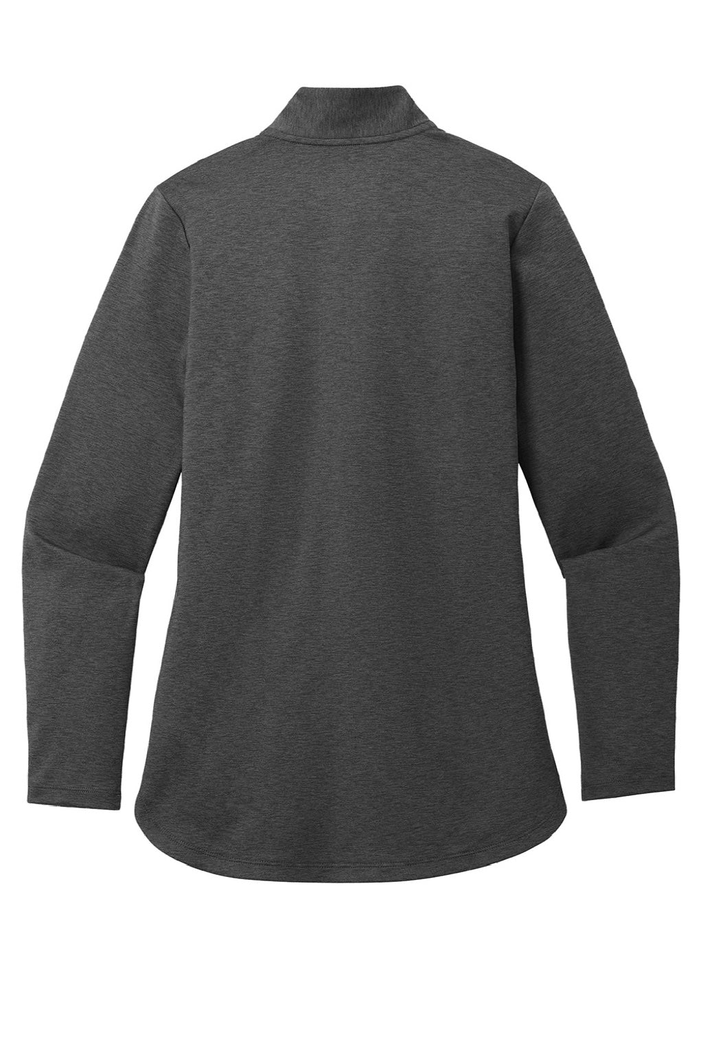 Port Authority LK880 Womens C-FREE Double Knit Moisture Wicking 1/4 Zip Sweatshirt Heather Steel Grey Flat Back
