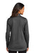 Port Authority LK880 Womens C-FREE Double Knit Moisture Wicking 1/4 Zip Sweatshirt Heather Steel Grey Model Back