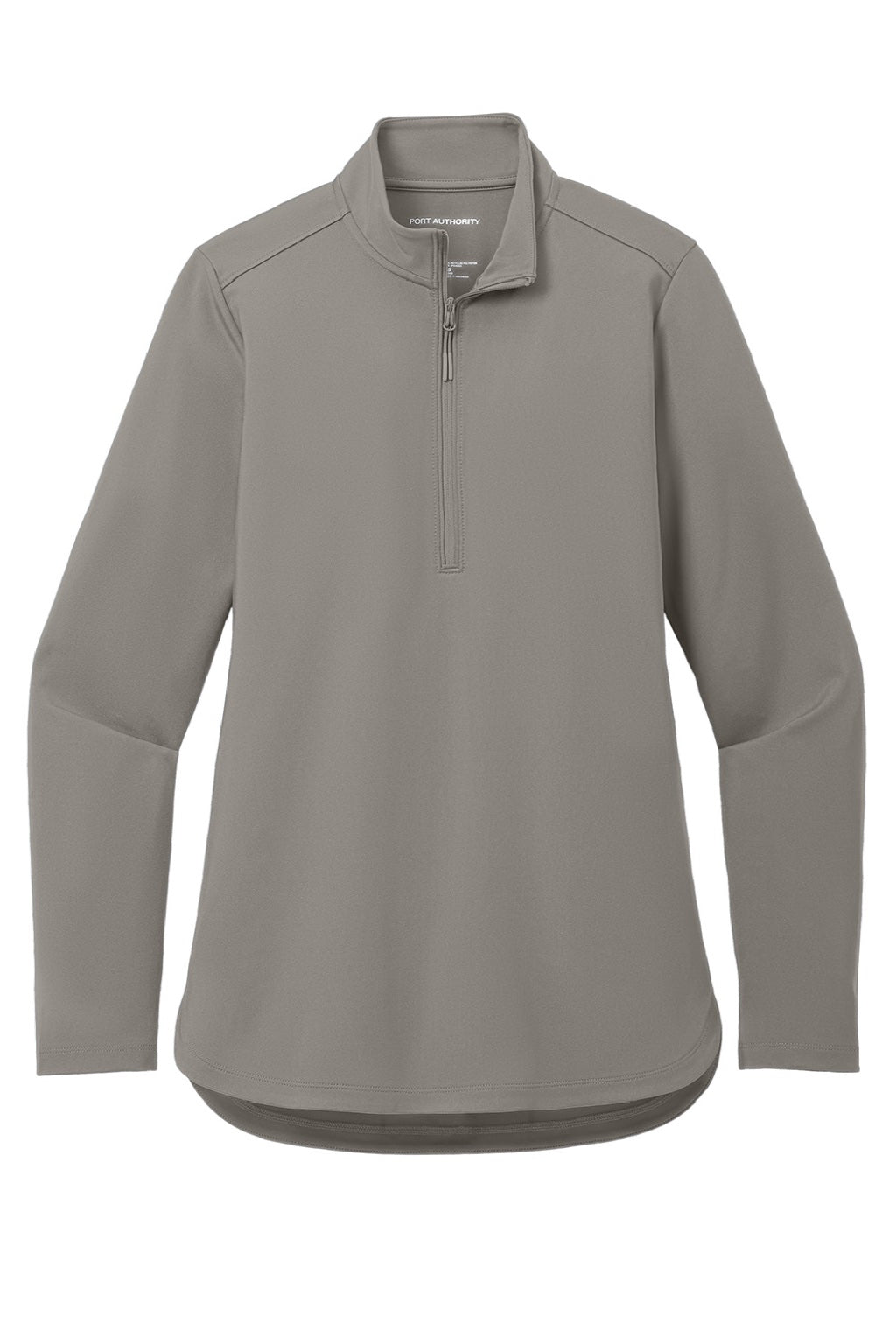 Port Authority LK880 Womens C-FREE Double Knit Moisture Wicking 1/4 Zip Sweatshirt Smoke Grey Flat Front
