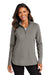 Port Authority LK880 Womens C-FREE Double Knit Moisture Wicking 1/4 Zip Sweatshirt Smoke Grey Model Front