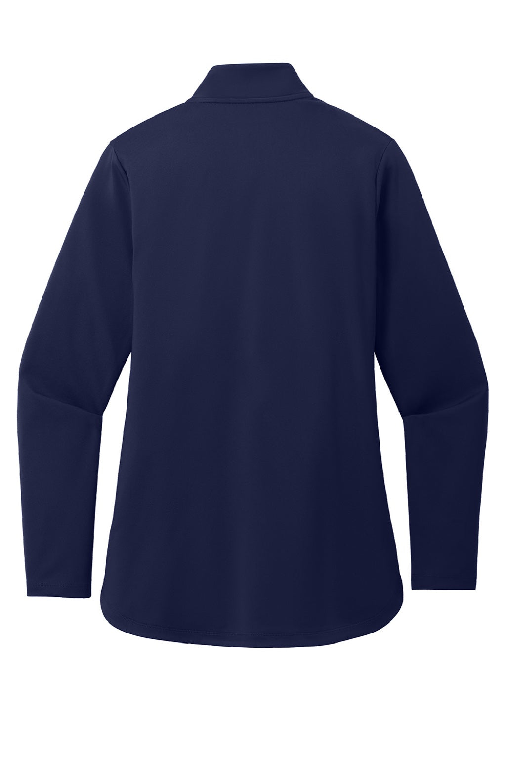 Port Authority LK880 Womens C-FREE Double Knit Moisture Wicking 1/4 Zip Sweatshirt True Navy Blue Flat Back