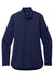 Port Authority LK880 Womens C-FREE Double Knit Moisture Wicking 1/4 Zip Sweatshirt True Navy Blue Flat Front