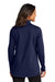 Port Authority LK880 Womens C-FREE Double Knit Moisture Wicking 1/4 Zip Sweatshirt True Navy Blue Model Back
