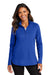 Port Authority LK880 Womens C-FREE Double Knit Moisture Wicking 1/4 Zip Sweatshirt True Royal Blue Model Front