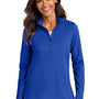 Port Authority Womens C-FREE Double Knit Moisture Wicking 1/4 Zip Sweatshirt - True Royal Blue