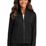 Port Authority Womens C-FREE Double Knit Moisture Wicking Full Zip Sweatshirt w/ Pockets - Deep Black
