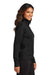 Port Authority LK881 Womens C-FREE Double Knit Moisture Wicking Full Zip Sweatshirt w/ Pockets Deep Black Model Side