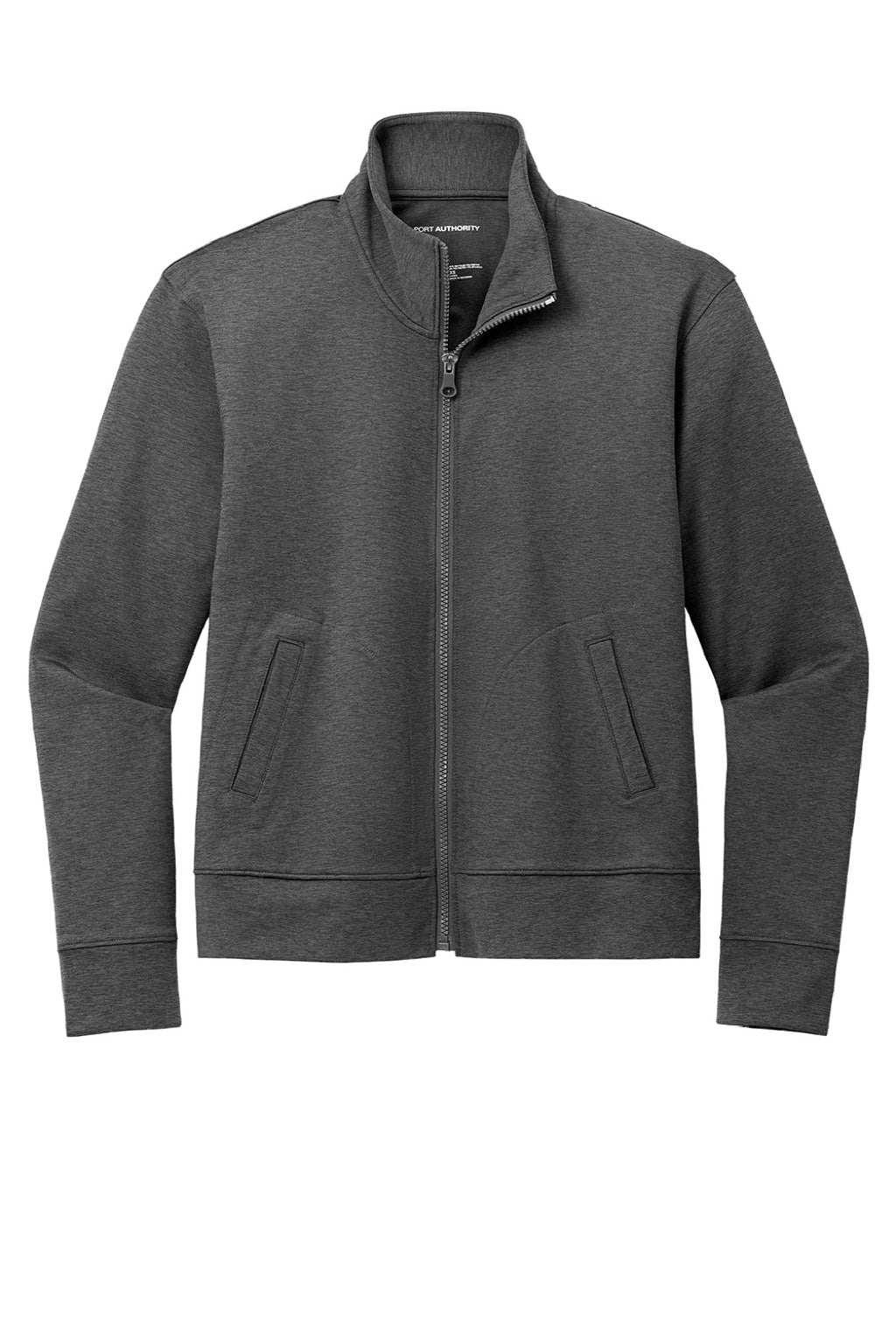 Port Authority LK881 Womens C-FREE Double Knit Moisture Wicking Full Zip Sweatshirt w/ Pockets Heather Steel Grey Flat Front
