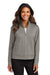 Port Authority LK881 Womens C-FREE Double Knit Moisture Wicking Full Zip Sweatshirt w/ Pockets Smoke Grey Model Front