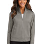 Port Authority Womens C-FREE Double Knit Moisture Wicking Full Zip Sweatshirt w/ Pockets - Smoke Grey