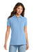 Port & Company LKP155 Womens Core Stain Resistant Short Sleeve Polo Shirt Light Blue Model Front