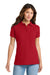 Port & Company LKP155 Womens Core Stain Resistant Short Sleeve Polo Shirt Red Model Front