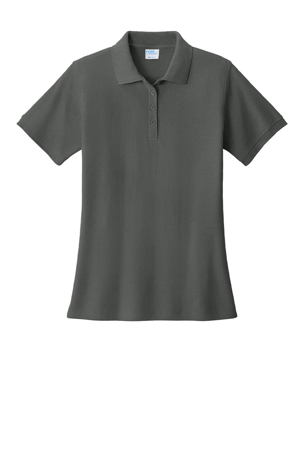 Port & Company LKP155 Womens Core Stain Resistant Short Sleeve Polo Shirt Charcoal Grey Flat Front