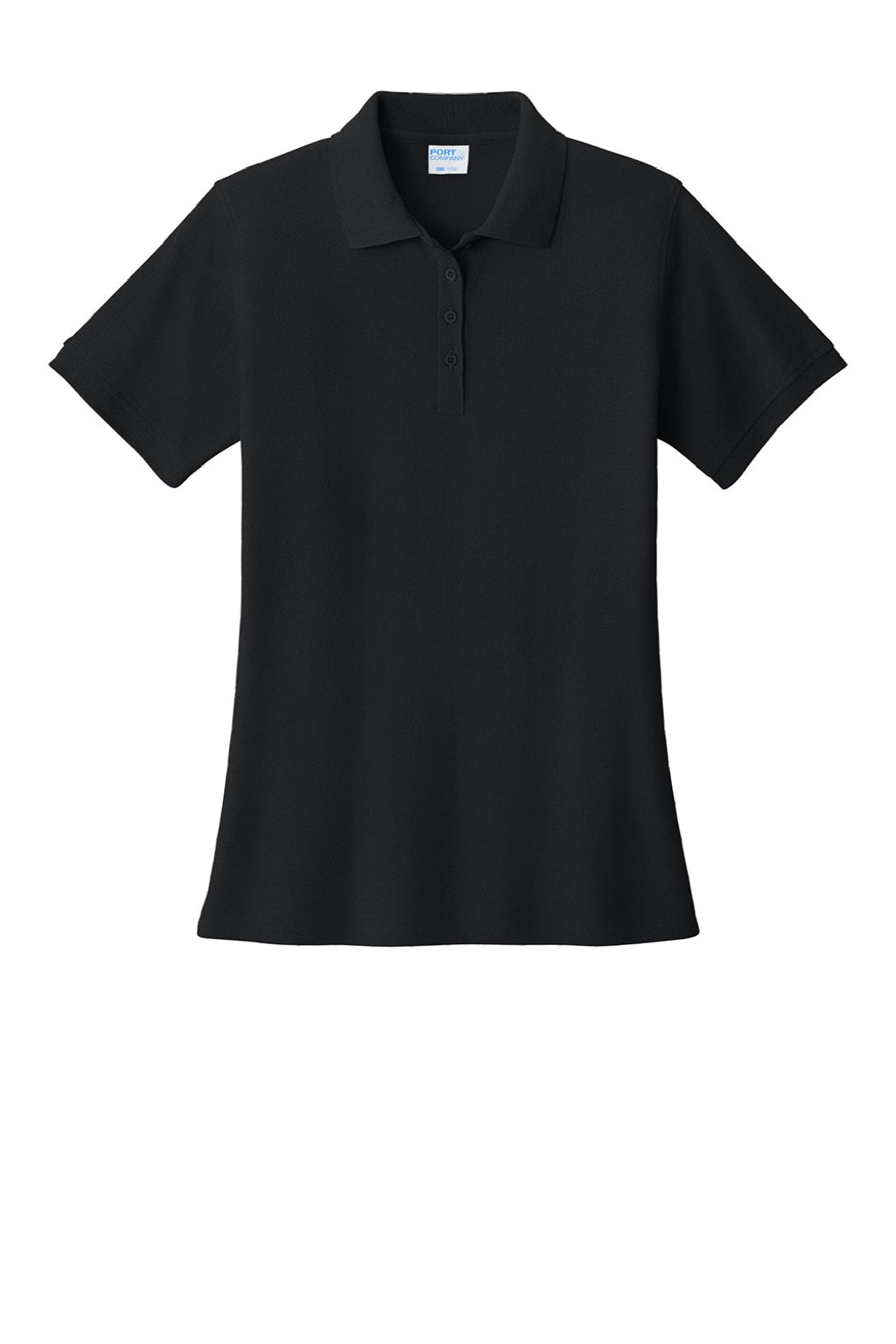 Port & Company LKP155 Womens Core Stain Resistant Short Sleeve Polo Shirt Jet Black Flat Front