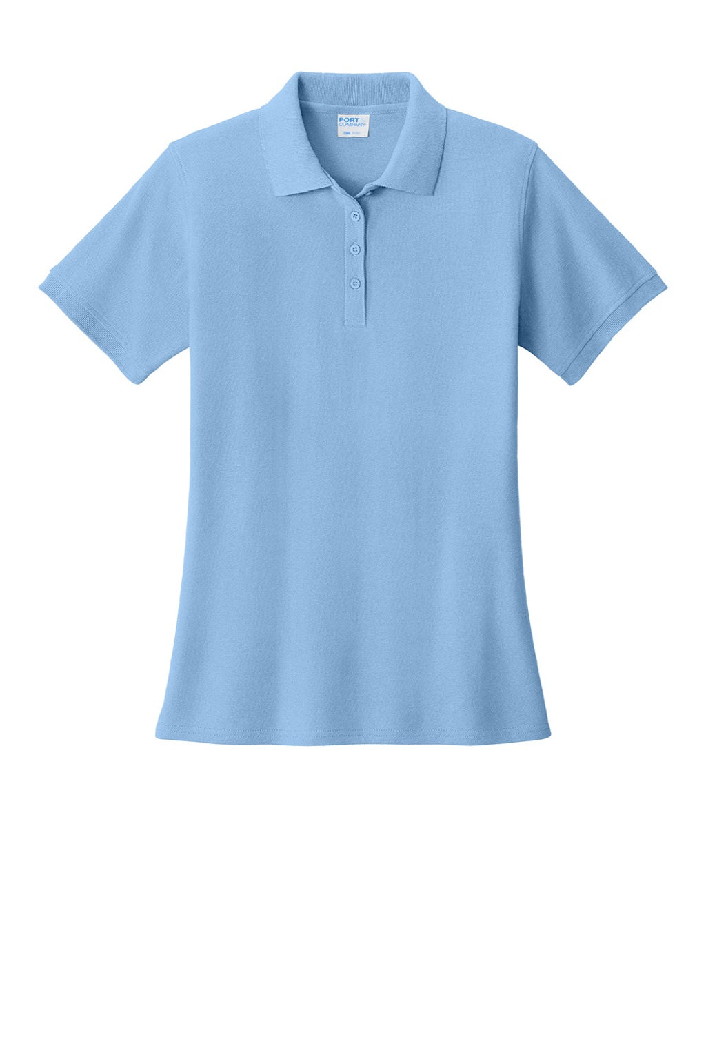 Port & Company LKP155 Womens Core Stain Resistant Short Sleeve Polo Shirt Light Blue Flat Front