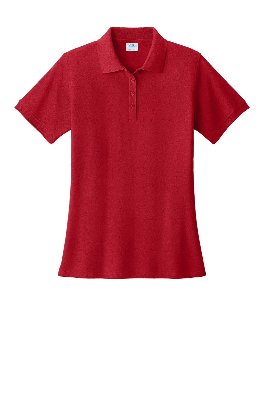 Port & Company LKP155 Womens Core Stain Resistant Short Sleeve Polo Shirt Red Flat Front