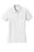 Port & Company LKP155 Womens Core Stain Resistant Short Sleeve Polo Shirt White Flat Front
