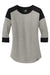 New Era LNEA104 Womens Heritage 3/4 Sleeve Crewneck T-Shirt Heather Rainstorm Grey/Black Flat Front
