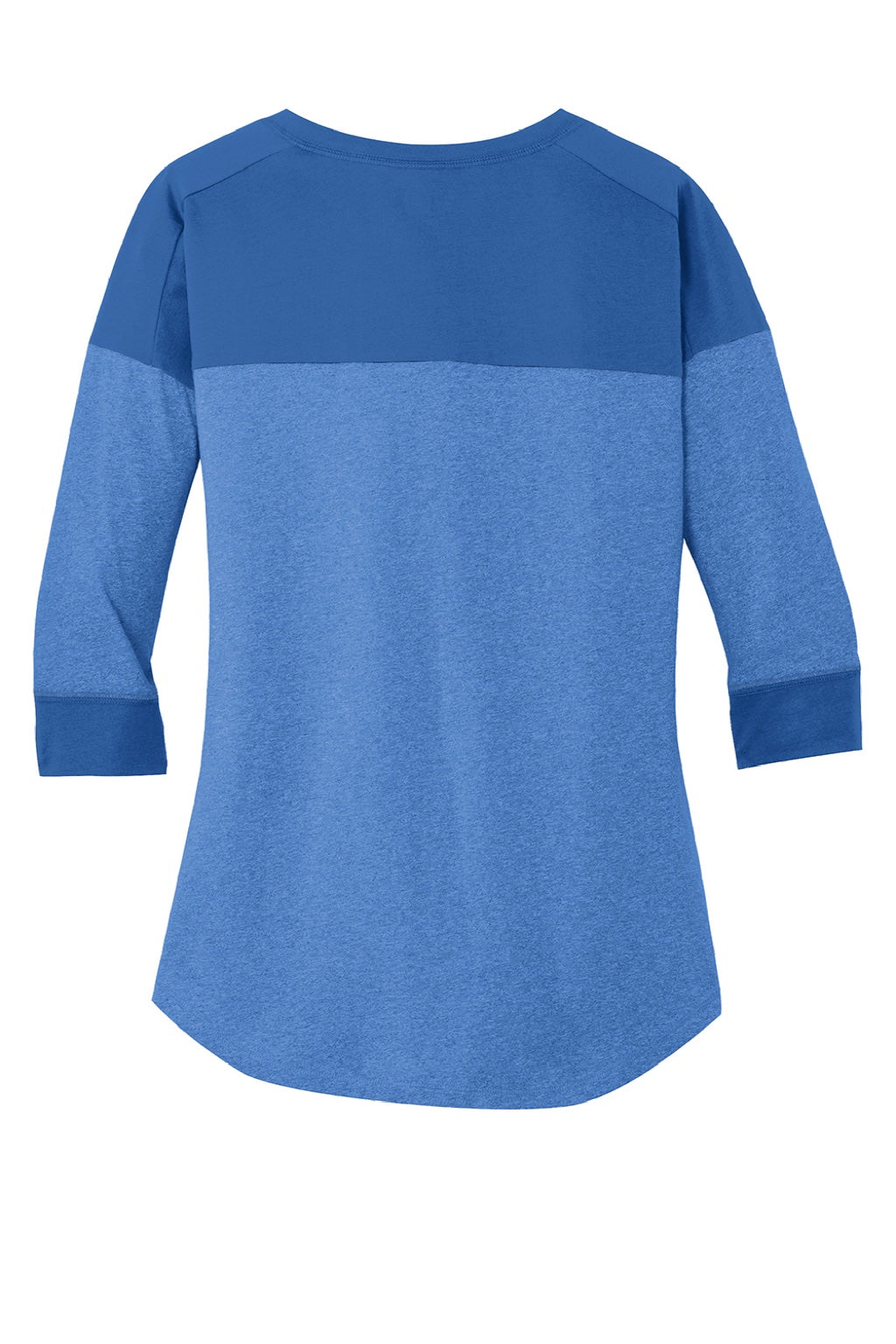New Era LNEA104 Womens Heritage 3/4 Sleeve Crewneck T-Shirt Heather Royal Blue/Royal Blue Flat Back