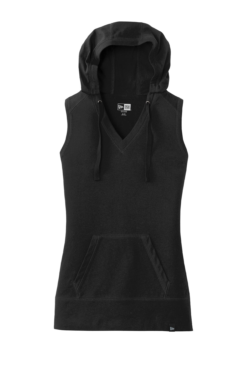 New Era LNEA106 Womens Heritage Hooded Tank Top Black Flat Front