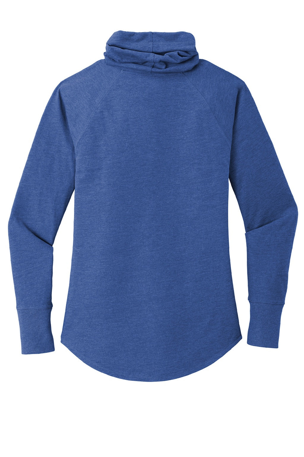 New Era LNEA123 Womens Long Sleeve Cowl Neck T-Shirt Heather Royal Blue Flat Back