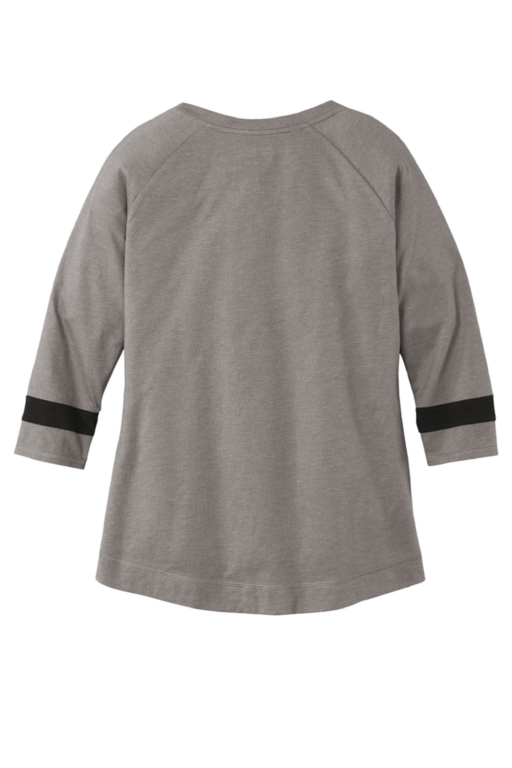 New Era LNEA136 Womens Moisture Wicking 3/4 Sleeve Crewneck T-Shirt Shadow Grey/Black Flat Back
