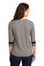 New Era LNEA136 Womens Moisture Wicking 3/4 Sleeve Crewneck T-Shirt Shadow Grey/Black Model Back