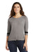 New Era LNEA136 Womens Moisture Wicking 3/4 Sleeve Crewneck T-Shirt Shadow Grey/Black Model Front