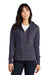 New Era LNEA141 Womens Thermal Full Zip Hooded Sweatshirt Hoodie w/ Pockets Heather True Navy Blue Model Front
