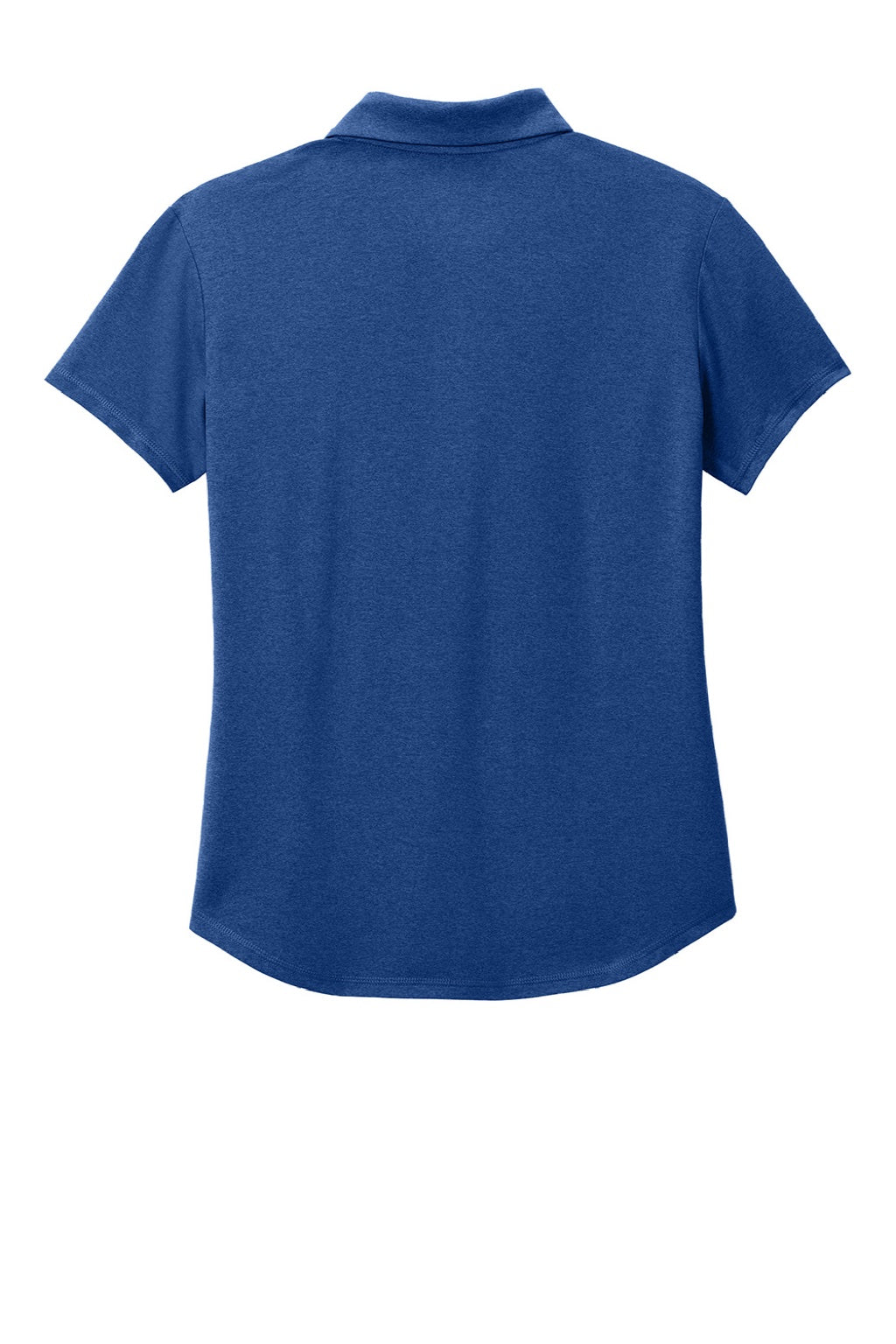 New Era LNEA225 Womens Power Moisture Wicking Short Sleeve Polo Shirt Heather Royal Blue Flat Back