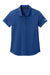 New Era LNEA225 Womens Power Moisture Wicking Short Sleeve Polo Shirt Heather Royal Blue Flat Front