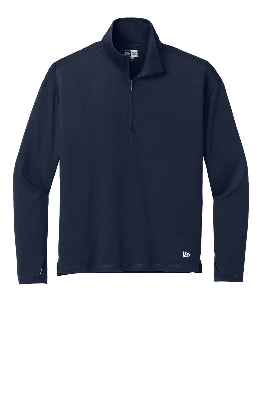 New Era LNEA228 Womens Power Moisture Wicking 1/4 Zip Sweatshirt True Navy Blue Flat Front