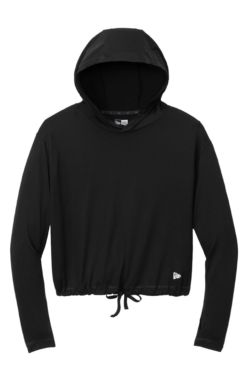 New Era LNEA229 Womens Power Moisture Wicking Hooded Sweatshirt Hoodie Black Flat Front