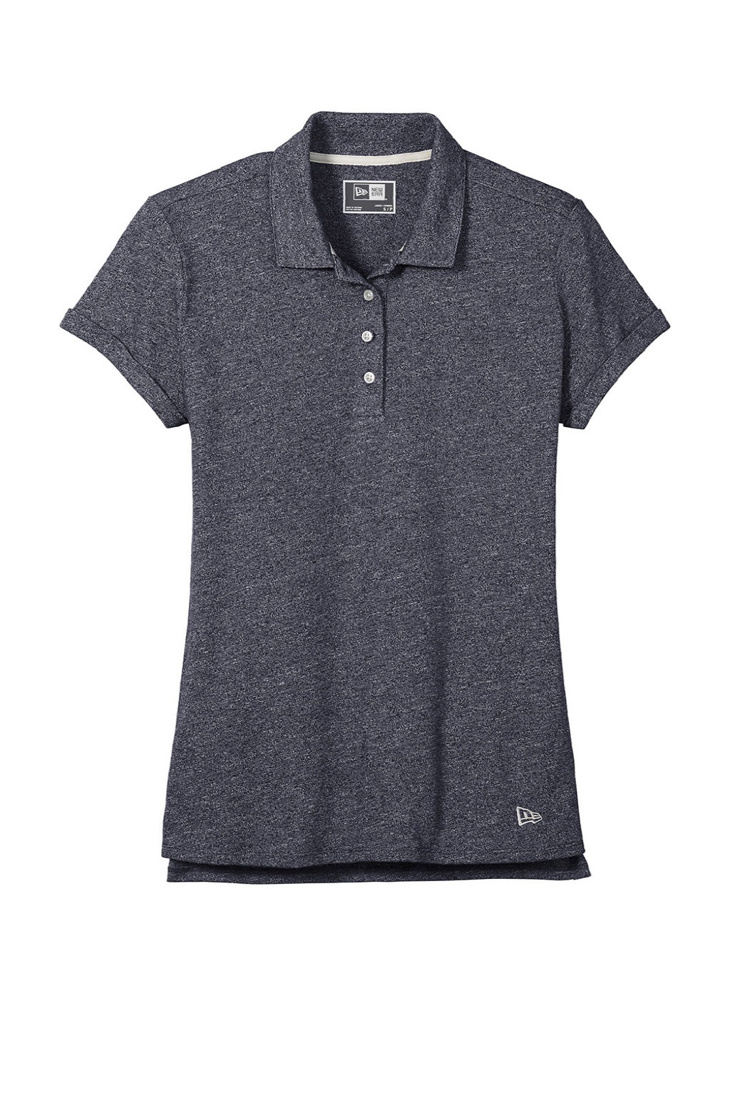 New Era LNEA301 Womens Slub Twist Short Sleeve Polo Shirt True Navy Blue Twist Flat Front