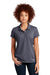 New Era LNEA301 Womens Slub Twist Short Sleeve Polo Shirt True Navy Blue Twist Model Front
